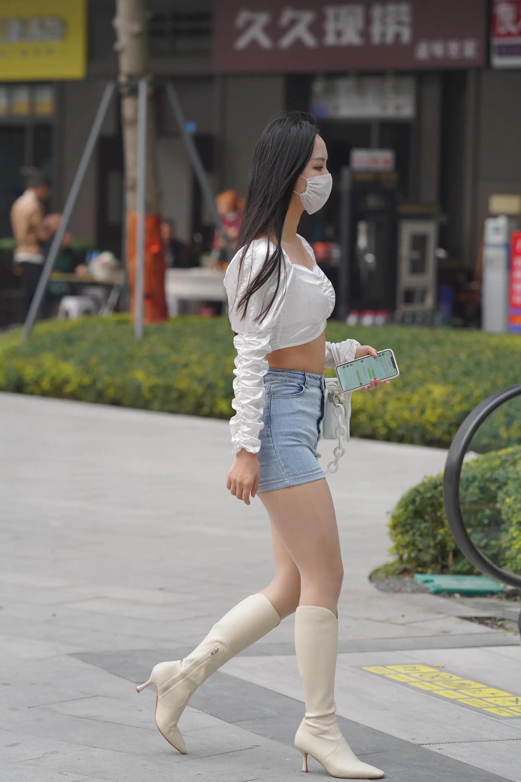 魔镜街拍 NO.170 凯恩街拍摄影-牛仔裙小姐姐 [304P]插图